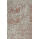 Rustic Textures RUS15 Modern Abstract Distressed Shimmer Carved Hi-Low Textured Flat-Pile Light Grey/Rust Rug