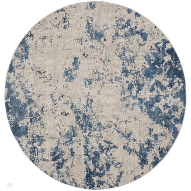 Rustic Textures RUS16 Modern Abstract Distressed Shimmer Carved Hi-Low Textured Flat-Pile Grey/Blue Rug-Nourison-Rug Love - The Most Loved Rug Store