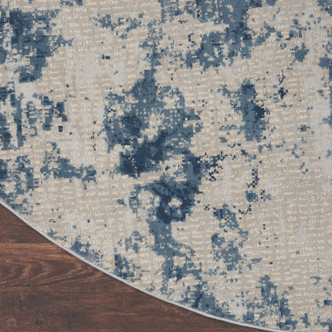 Rustic Textures RUS16 Modern Abstract Distressed Shimmer Carved Hi-Low Textured Flat-Pile Grey/Blue Rug-Nourison-Rug Love - The Most Loved Rug Store