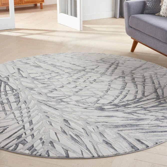 Rustic Textures RUS17 Modern Abstract Distressed Shimmer Carved Hi-Low Textured Durable Polyblend Short-Pile Ivory/Grey Rug-Nourison-Rug Love - The Most Loved Rug Store