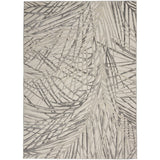 Rustic Textures RUS17 Modern Abstract Distressed Shimmer Carved Hi-Low Textured Flat-Pile Ivory/Grey Rug