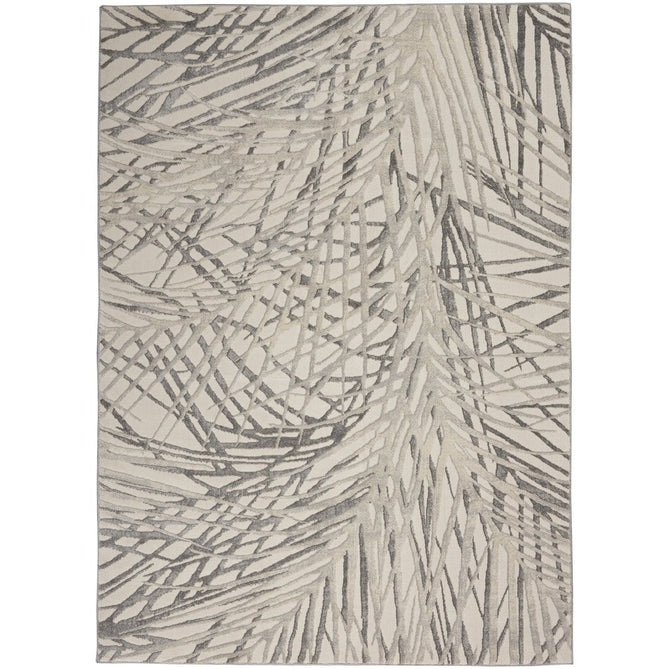 Rustic Textures RUS17 Modern Abstract Distressed Shimmer Carved Hi-Low Textured Flat-Pile Ivory/Grey Rug-Nourison-Rug Love - The Most Loved Rug Store