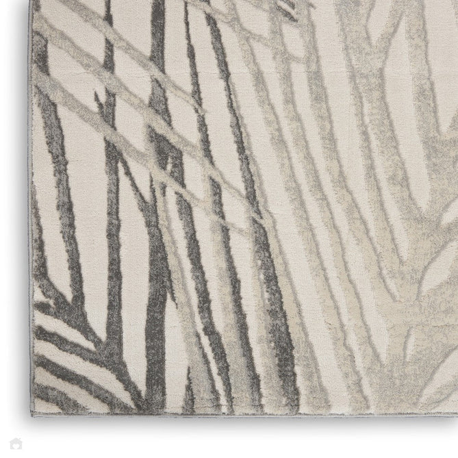 Rustic Textures RUS17 Modern Abstract Distressed Shimmer Carved Hi-Low Textured Low-Profile Short-Pile Ivory/Grey Rug-Nourison-Rug Love - The Most Loved Rug Store