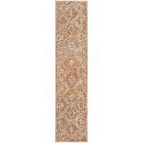 Sahar SHR01 Traditional Persian Vintage Distressed Ornate Border Soft-Touch Polyester Flat-Pile Rust Runner