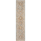 Sahar SHR01 Traditional Persian Vintage Distressed Ornate Border Soft-Touch Polyester Low Profile Short Pile Blue Runner