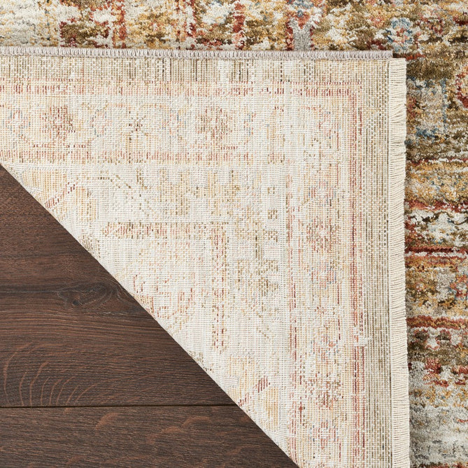 Sahar SHR01 Traditional Persian Vintage Distressed Ornate Border Soft-Touch Polyester Low Profile Short Pile Green Rug-Nourison-Rug Love - The Most Loved Rug Store