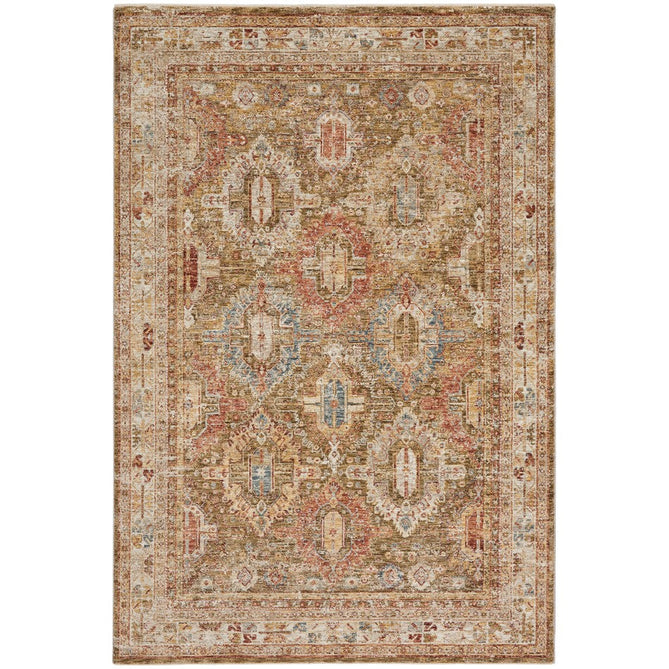 Sahar SHR01 Traditional Persian Vintage Distressed Ornate Border Soft-Touch Polyester Low Profile Short Pile Green Rug-Nourison-Rug Love - The Most Loved Rug Store