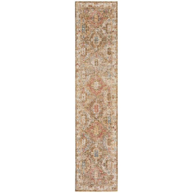 Sahar SHR01 Traditional Persian Vintage Distressed Ornate Border Soft-Touch Polyester Low Profile Short Pile Green Runner-Nourison-Rug Love - The Most Loved Rug Store