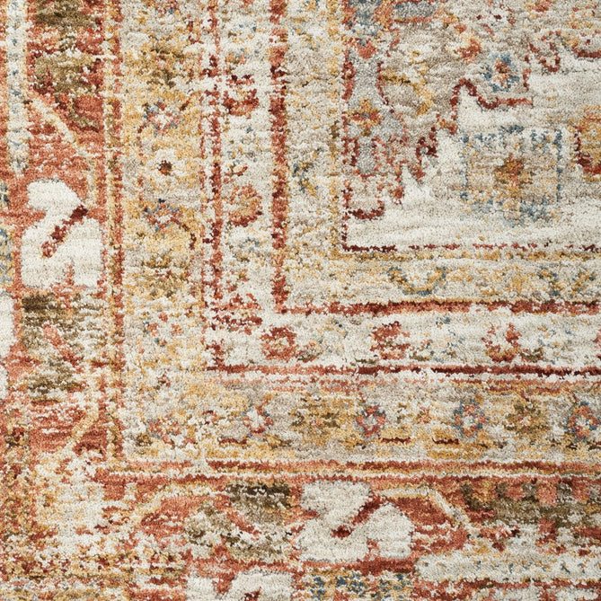 Sahar SHR01 Traditional Persian Vintage Distressed Ornate Border Soft-Touch Polyester Low Profile Short Pile Ivory/Multicolour Runner-Nourison-Rug Love - The Most Loved Rug Store