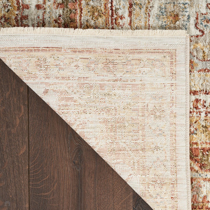 Sahar SHR01 Traditional Persian Vintage Distressed Ornate Border Soft-Touch Polyester Low Profile Short Pile Ivory/Multicolour Runner-Nourison-Rug Love - The Most Loved Rug Store