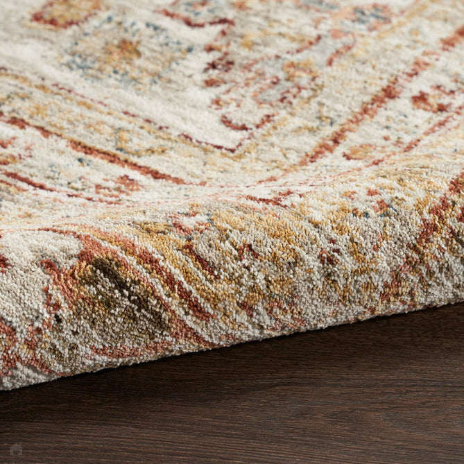 Sahar SHR01 Traditional Persian Vintage Distressed Ornate Border Soft-Touch Polyester Low Profile Short Pile Rust Rug-Nourison-Rug Love - The Most Loved Rug Store