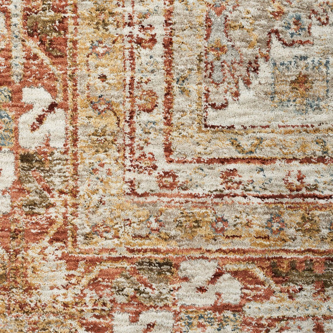 Sahar SHR01 Traditional Persian Vintage Distressed Ornate Border Soft-Touch Polyester Low Profile Short Pile Rust Rug-Nourison-Rug Love - The Most Loved Rug Store