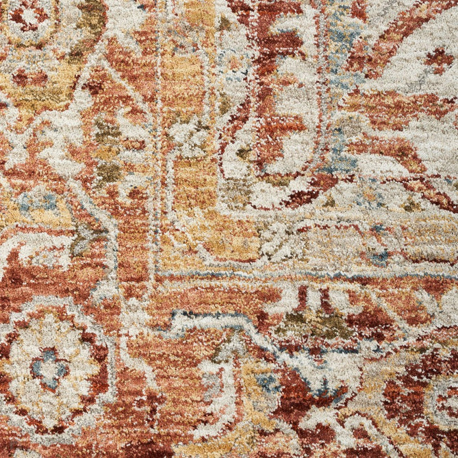 Sahar SHR02 Traditional Persian Vintage Distressed Floral Ornate Medallion Border Soft-Touch Polyester Low Profile Short Pile Ivory Runner-Nourison-Rug Love - The Most Loved Rug Store