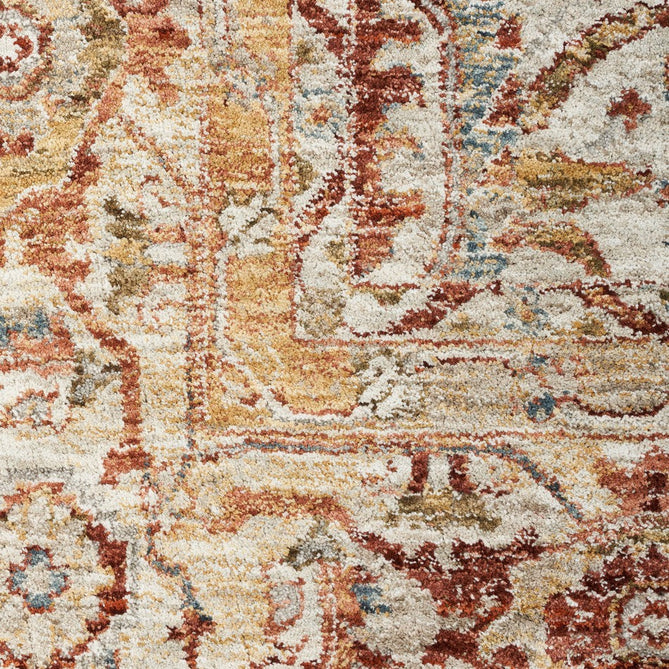 Sahar SHR02 Traditional Persian Vintage Distressed Floral Ornate Medallion Border Soft-Touch Polyester Low Profile Short Pile Rust Rug-Nourison-Rug Love - The Most Loved Rug Store
