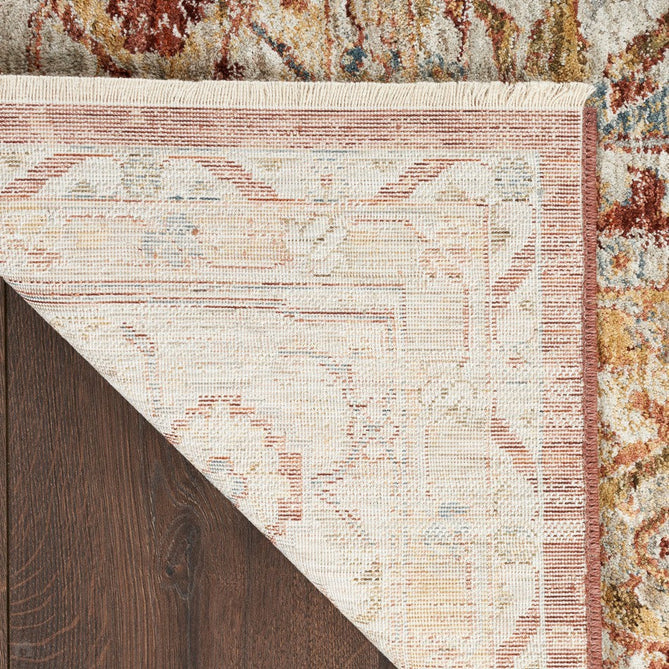 Sahar SHR02 Traditional Persian Vintage Distressed Floral Ornate Medallion Border Soft-Touch Polyester Low Profile Short Pile Rust Rug-Nourison-Rug Love - The Most Loved Rug Store