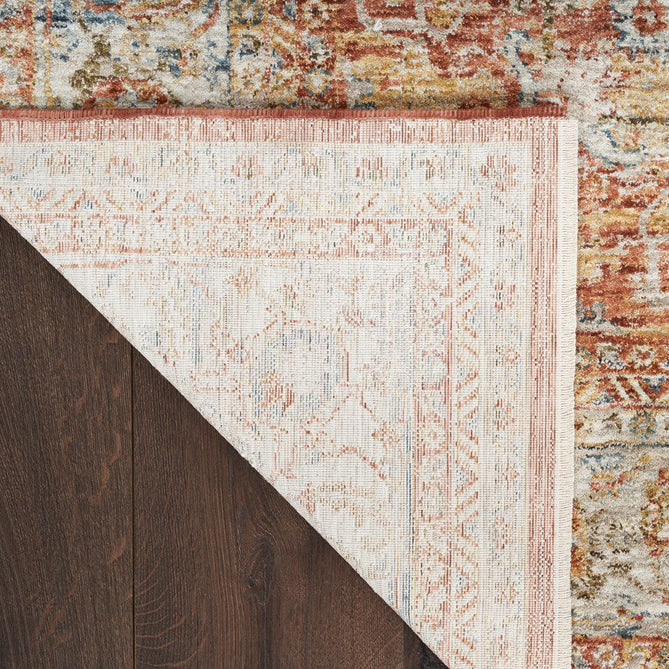 Sahar SHR06 Traditional Persian Vintage Distressed Floral Ornate Medallion Border Soft-Touch Polyester Low Profile Short Pile Ivory/Multicolour Rug-Nourison-Rug Love - The Most Loved Rug Store