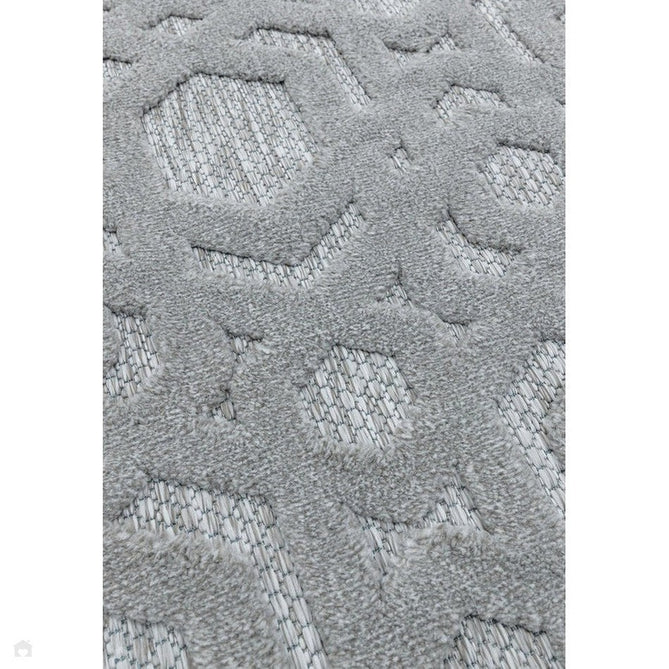 Salta SA03 Modern Geometric Textured Soft-Touch Hi-Low Durable Stain-Resistant Weatherproof Flatweave In-Outdoor Silver Rug-Asiatic Carpets-Rug Love - The Most Loved Rug Store