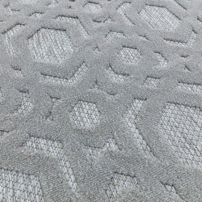 Salta SA03 Modern Geometric Textured Soft-Touch Hi-Low Durable Stain-Resistant Weatherproof Flatweave In-Outdoor Silver Rug-Asiatic Carpets-Rug Love - The Most Loved Rug Store