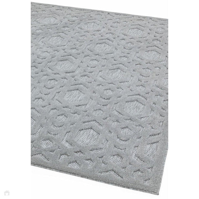 Salta SA03 Modern Geometric Textured Soft-Touch Hi-Low Durable Stain-Resistant Weatherproof Flatweave In-Outdoor Silver Rug-Asiatic Carpets-Rug Love - The Most Loved Rug Store