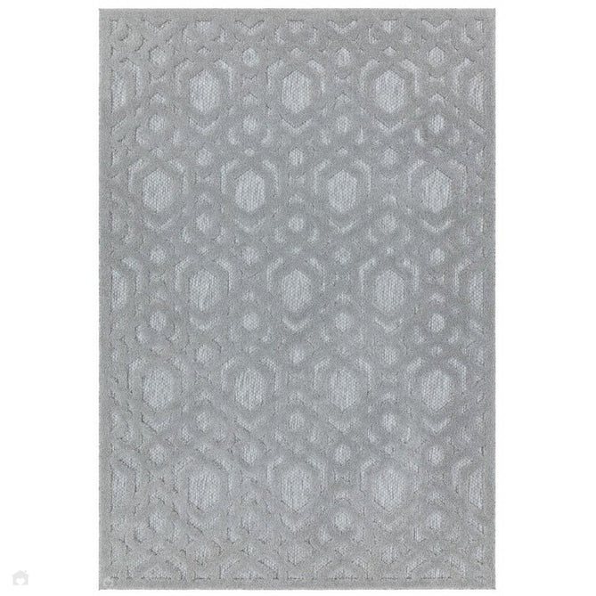 Salta SA03 Modern Geometric Textured Soft-Touch Hi-Low Durable Stain-Resistant Weatherproof Flatweave In-Outdoor Silver Rug-Asiatic Carpets-Rug Love - The Most Loved Rug Store