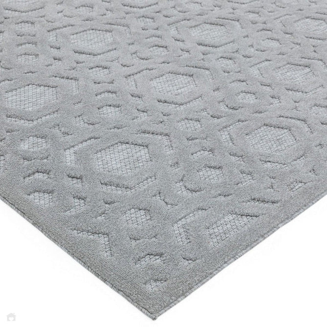 Salta SA03 Modern Geometric Textured Soft-Touch Hi-Low Durable Stain-Resistant Weatherproof Flatweave In-Outdoor Silver Rug-Asiatic Carpets-Rug Love - The Most Loved Rug Store