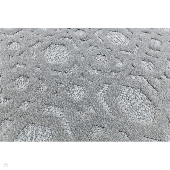 Salta SA03 Modern Geometric Textured Soft-Touch Hi-Low Durable Stain-Resistant Weatherproof Flatweave In-Outdoor Silver Rug-Asiatic Carpets-Rug Love - The Most Loved Rug Store