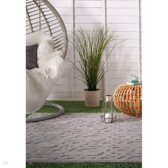 Salta SA03 Modern Geometric Textured Soft-Touch Hi-Low Durable Stain-Resistant Weatherproof Flatweave In-Outdoor Silver Rug-Asiatic Carpets-Rug Love - The Most Loved Rug Store