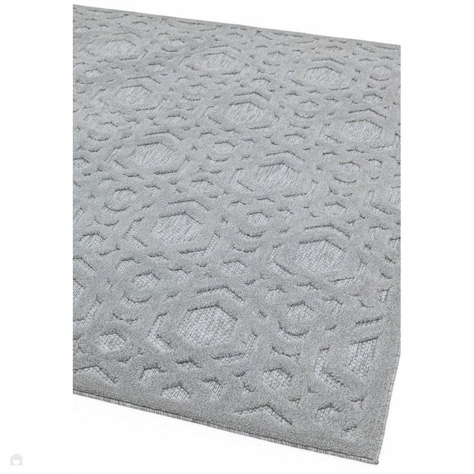 Salta SA03 Modern Geometric Textured Soft-Touch Hi-Low Durable Stain-Resistant Weatherproof Flatweave In-Outdoor Silver Rug-Asiatic Carpets-Rug Love - The Most Loved Rug Store