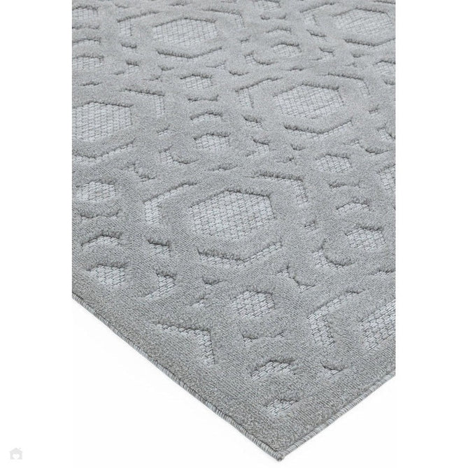 Salta SA03 Modern Geometric Textured Soft-Touch Hi-Low Durable Stain-Resistant Weatherproof Flatweave In-Outdoor Silver Rug-Asiatic Carpets-Rug Love - The Most Loved Rug Store