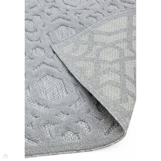 Salta SA03 Modern Geometric Textured Soft-Touch Hi-Low Durable Stain-Resistant Weatherproof Flatweave In-Outdoor Silver Rug-Asiatic Carpets-Rug Love - The Most Loved Rug Store