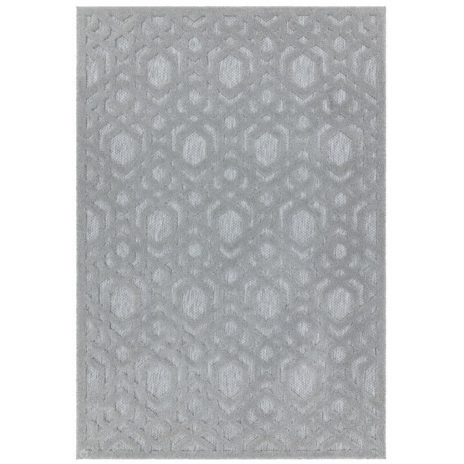 Salta SA03 Modern Geometric Textured Soft-Touch Hi-Low Durable Stain-Resistant Weatherproof Flatweave In-Outdoor Silver Rug-Asiatic Carpets-Rug Love - The Most Loved Rug Store