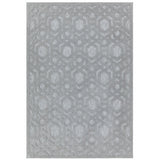 Salta SA03 Modern Geometric Textured Soft-Touch Hi-Low Durable Stain-Resistant Weatherproof Flatweave In-Outdoor Silver Rug