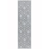 Salta SA03 Modern Geometric Textured Soft-Touch Hi-Low Durable Stain-Resistant Weatherproof Flatweave In-Outdoor Silver Runner