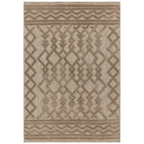 Salta SA04 Modern Geometric Links Textured Soft-Touch Hi-Low Durable Stain-Resistant Weatherproof Flatweave In-Outdoor Brown Rug