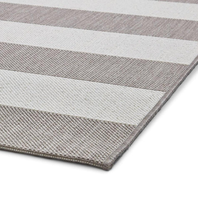 Santa Monica 48644 Striped Durable Stain-Resistant Weatherproof Flatweave In-Outdoor Beige/Cream Rug-Think Rugs-Rug Love - The Most Loved Rug Store