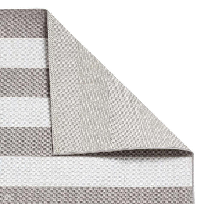 Santa Monica 48644 Striped Durable Stain-Resistant Weatherproof Flatweave In-Outdoor Beige/Cream Rug-Think Rugs-Rug Love - The Most Loved Rug Store