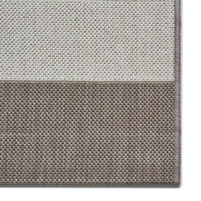Santa Monica 48644 Striped Durable Stain-Resistant Weatherproof Flatweave In-Outdoor Beige/Cream Rug-Think Rugs-Rug Love - The Most Loved Rug Store