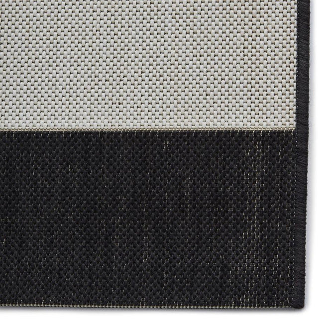 Santa Monica 48644 Striped Durable Stain-Resistant Weatherproof Flatweave In-Outdoor Black/White Rug-Think Rugs-Rug Love - The Most Loved Rug Store