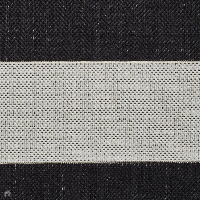 Santa Monica 48644 Striped Durable Stain-Resistant Weatherproof Flatweave In-Outdoor Black/White Rug-Think Rugs-Rug Love - The Most Loved Rug Store
