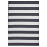 Santa Monica 48644 Striped Durable Stain-Resistant Weatherproof Flatweave In-Outdoor Black/White Rug