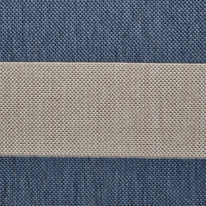 Santa Monica 48644 Striped Durable Stain-Resistant Weatherproof Flatweave In-Outdoor Blue/Light Beige Rug-Think Rugs-Rug Love - The Most Loved Rug Store