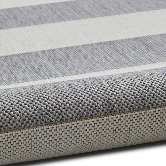 Santa Monica 48644 Striped Durable Stain-Resistant Weatherproof Flatweave In-Outdoor Grey/Light Beige Rug-Think Rugs-Rug Love - The Most Loved Rug Store
