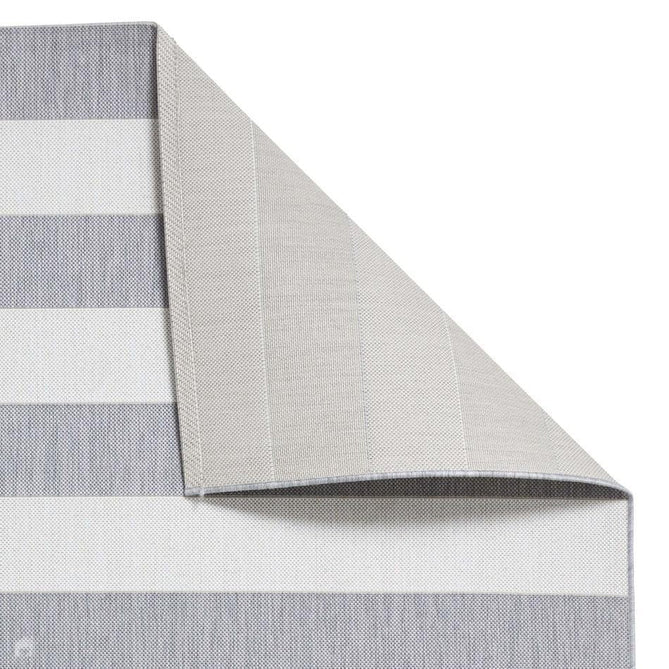 Santa Monica 48644 Striped Durable Stain-Resistant Weatherproof Flatweave In-Outdoor Grey/Light Beige Rug-Think Rugs-Rug Love - The Most Loved Rug Store