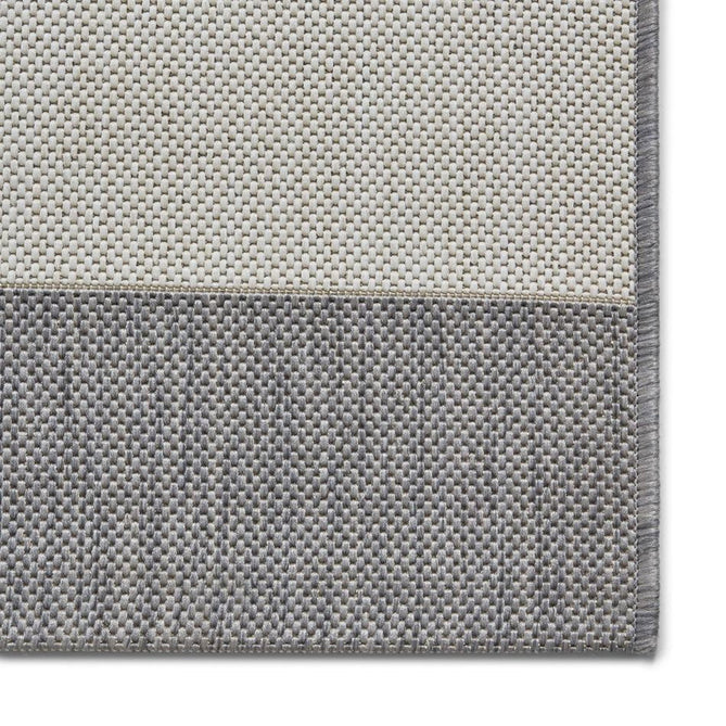 Santa Monica 48644 Striped Durable Stain-Resistant Weatherproof Flatweave In-Outdoor Grey/Light Beige Rug-Think Rugs-Rug Love - The Most Loved Rug Store
