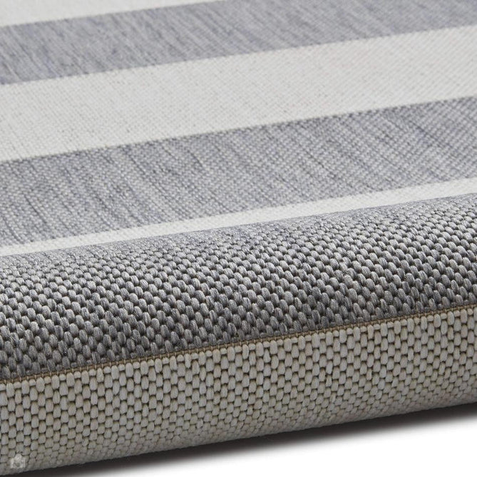 Santa Monica 48644 Striped Durable Stain-Resistant Weatherproof Flatweave In-Outdoor Grey/Light Beige Rug-Think Rugs-Rug Love - The Most Loved Rug Store