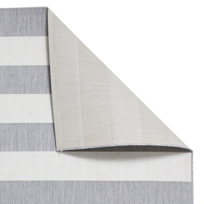 Santa Monica 48644 Striped Durable Stain-Resistant Weatherproof Flatweave In-Outdoor Grey/Light Beige Rug-Think Rugs-Rug Love - The Most Loved Rug Store