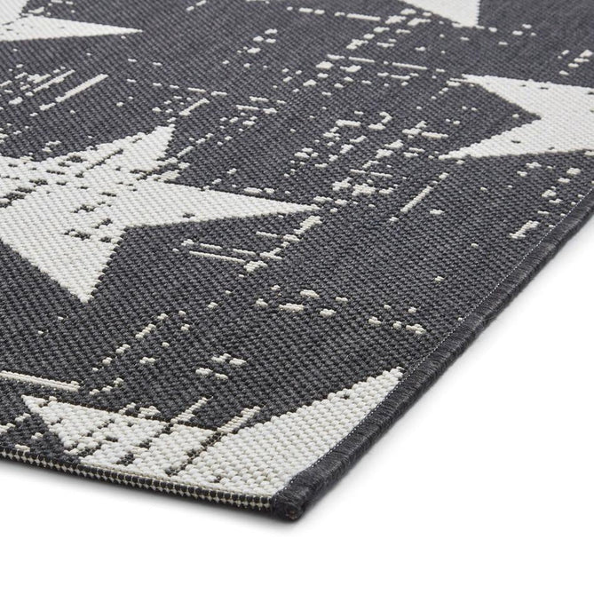 Santa Monica 48648 Star Durable Stain-Resistant Weatherproof Flatweave In-Outdoor Black/White Rug-Think Rugs-Rug Love - The Most Loved Rug Store