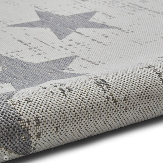 Santa Monica 48648 Star Durable Stain-Resistant Weatherproof Flatweave In-Outdoor Cream/Grey Rug-Think Rugs-Rug Love - The Most Loved Rug Store
