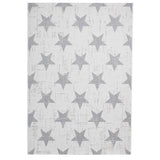 Santa Monica 48648 Star Durable Stain-Resistant Weatherproof Flatweave In-Outdoor Cream/Grey Rug