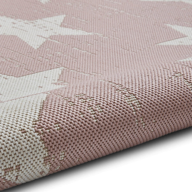 Santa Monica 48648 Star Durable Stain-Resistant Weatherproof Flatweave In-Outdoor Rose Pink/Cream Rug-Think Rugs-Rug Love - The Most Loved Rug Store